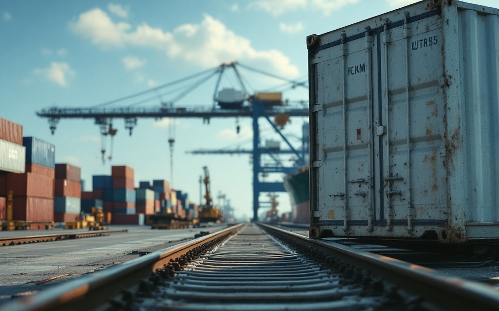 A container corner casting photographed close